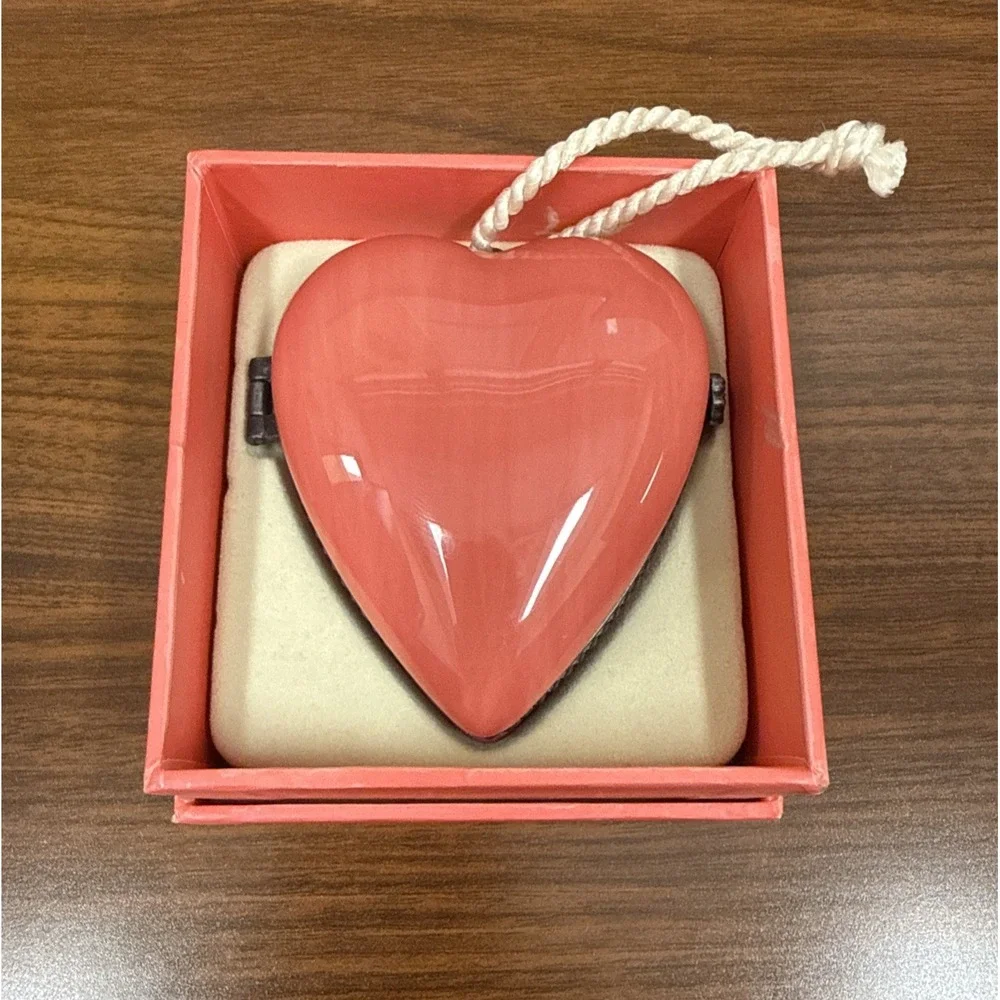 Hallmark HEART Photo Frame Pink Porcelain Signature Ornament  